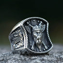 Odin with Axes Stainless Steel Ring