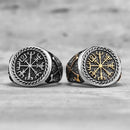 Vegvisir The Viking Compass Steel and Brass Ring