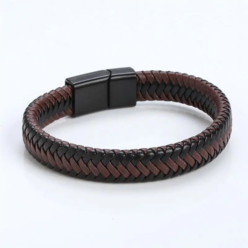 Warrior Braided Wristband Genuine Leather Bracelet