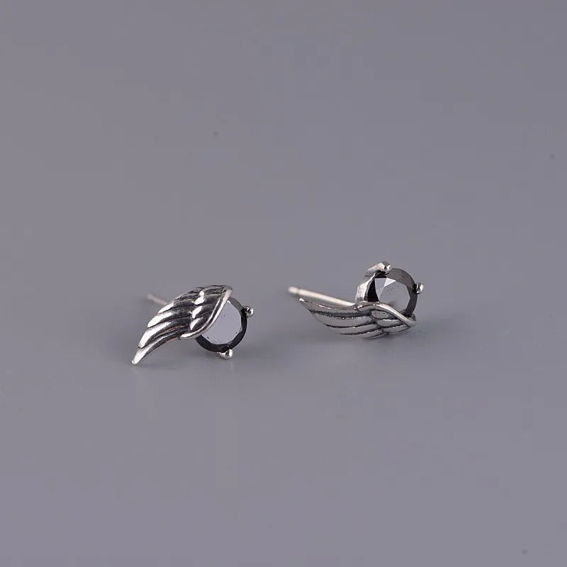 Raven Wings 925 Sterling Silver Earrings