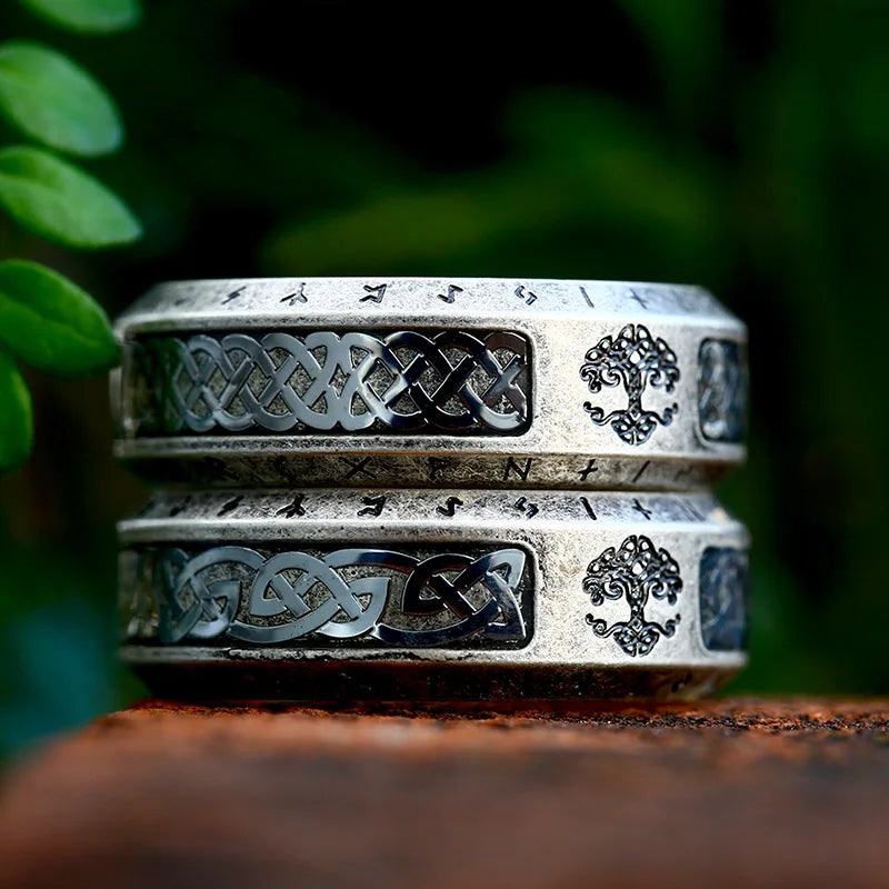 Yggdrasil The Tree of Life Stainless Steel Rune Ring