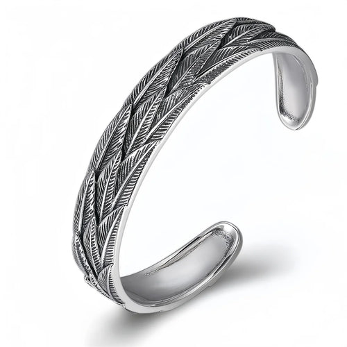 Feathers of Freyja’s Falcon 990 Silver Bracelet