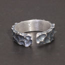 Thor and Sif Blessings Wide Hammered and Adjustable Ring in 925 Sterling Silver