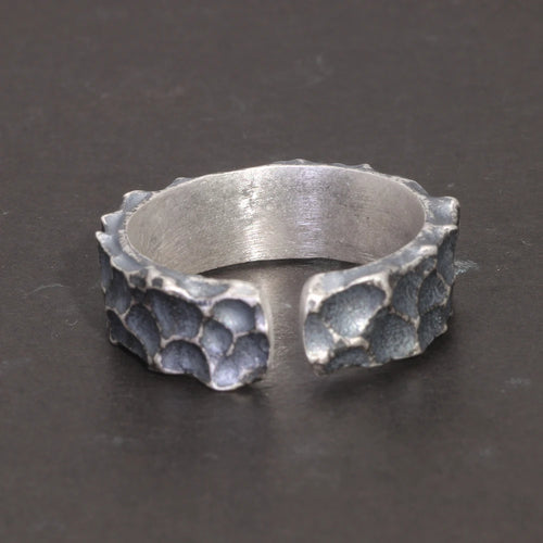 Thor and Sif Blessings Hammered and Adjustable Ring in 925 Sterling Silver
