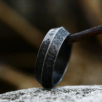 Ancient Futhark Runes 8mm Stainless Steel Ring