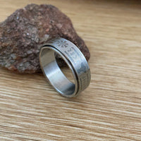 Steel Walknut ring - Odin's Rune Ring