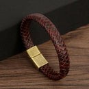 Warrior Braided Wristband Genuine Leather Bracelet