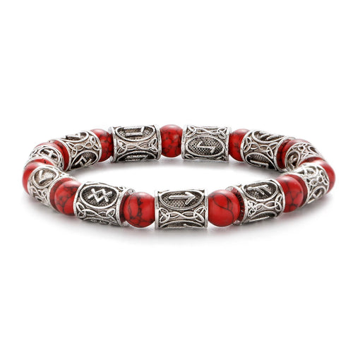 Runes in Lava Stone Bracelet