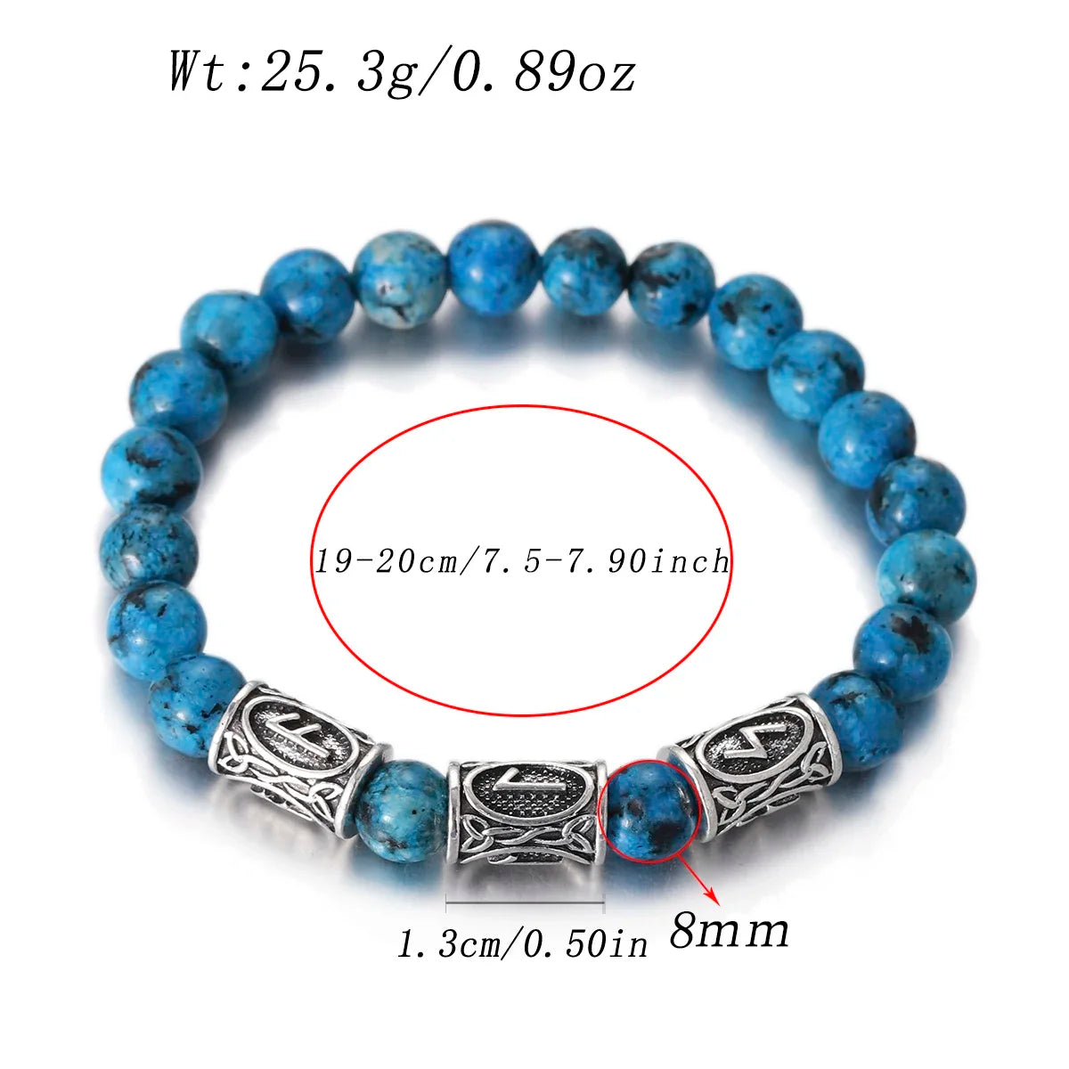 Runes in Lava Stone Bracelet