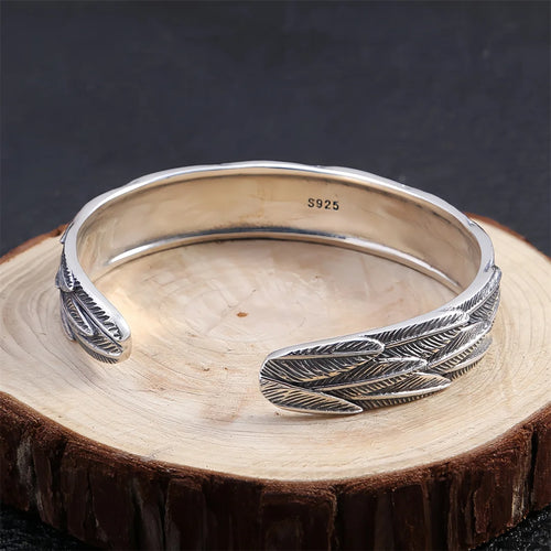 Feathers of Freyja’s Falcon 990 Silver Bracelet