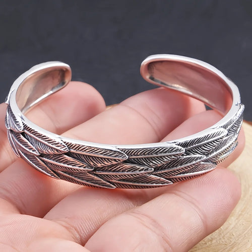 Feathers of Freyja’s Falcon 990 Silver Bracelet