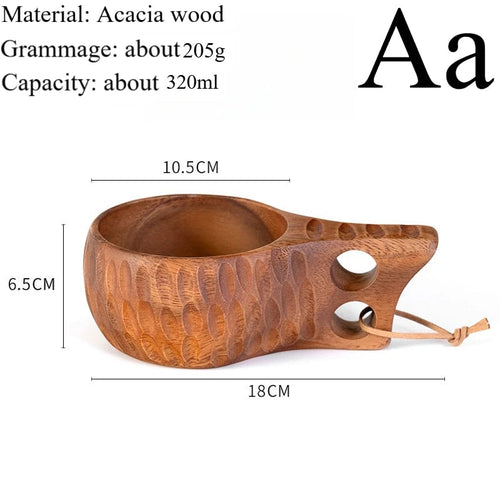 Traditional Norse Wood Carved Mug