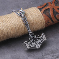 Mjolnir with Longer Handle Stainless Steel Necklace