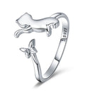 Freya's Cat Adjustable Ring in 925 Silver