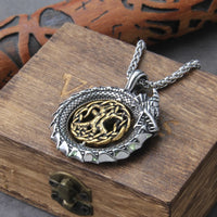 The Dragon Nidhogg and The Tree of Life Stainless Steel Necklace