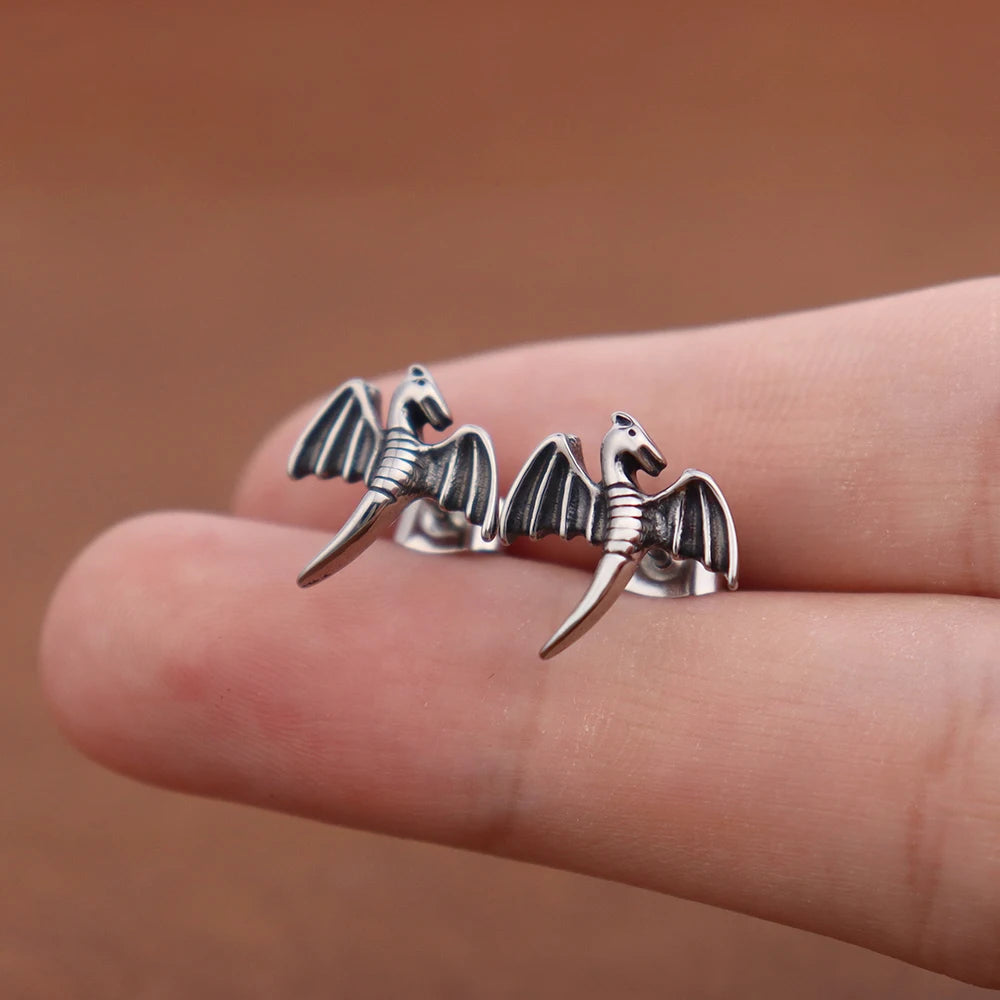 Winged Dragon Fafnir Surgical Steel Earrings