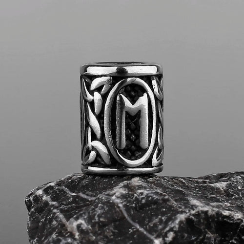 Stainless Steel Runes Beard Rings