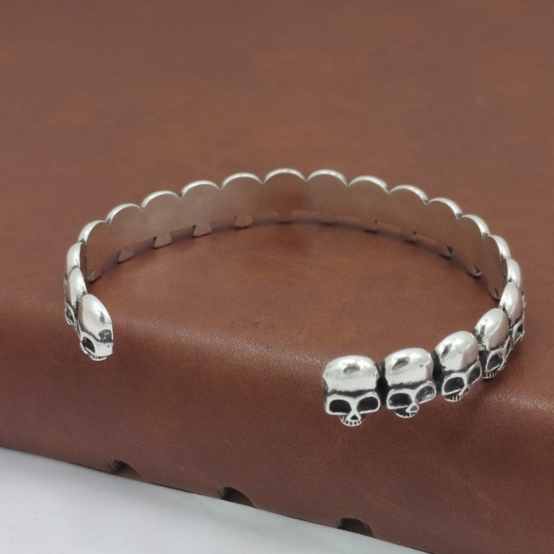 Skulls from Hel Arm Ring in 925 Sterling Silver