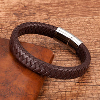 Warrior Braided Wristband Genuine Leather Bracelet