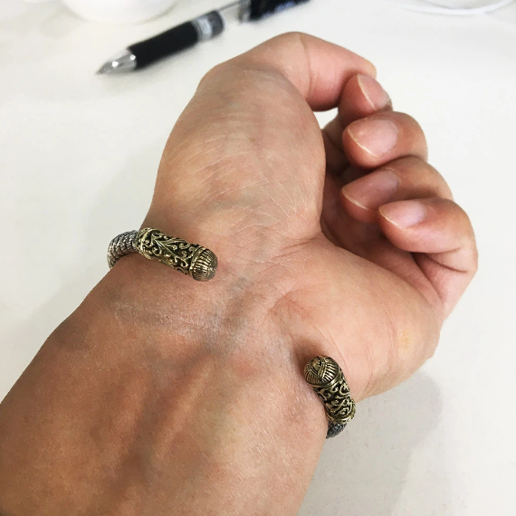 The Eye of Odin Solid 925 Sterling Silver Bangle Arm Ring