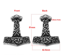 Mjolnir Necklace with Triskele Bass Relief Stainless Steel Necklace