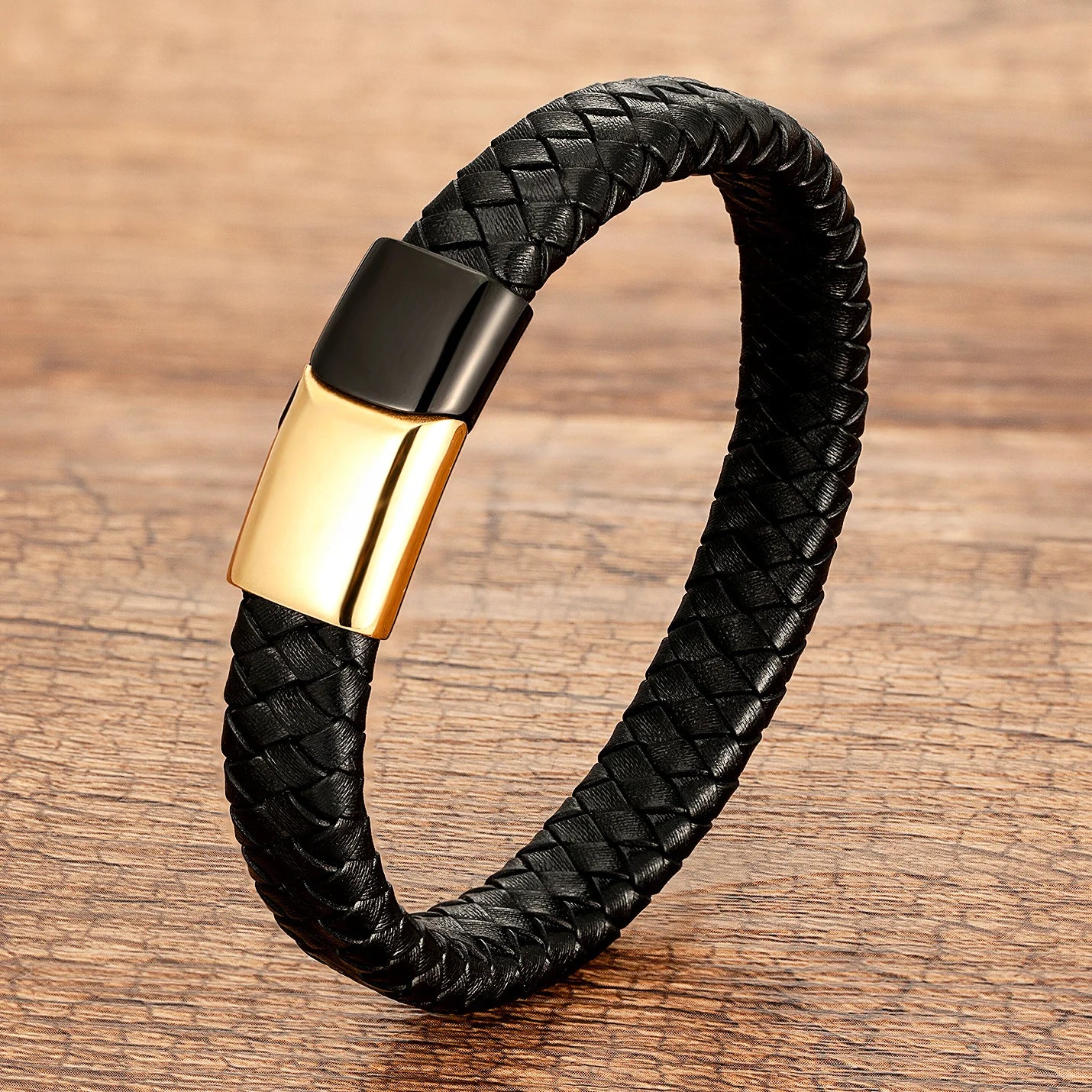Warrior Braided Wristband Genuine Leather Bracelet