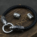 Freya Cat with Runes Steel Bracelet