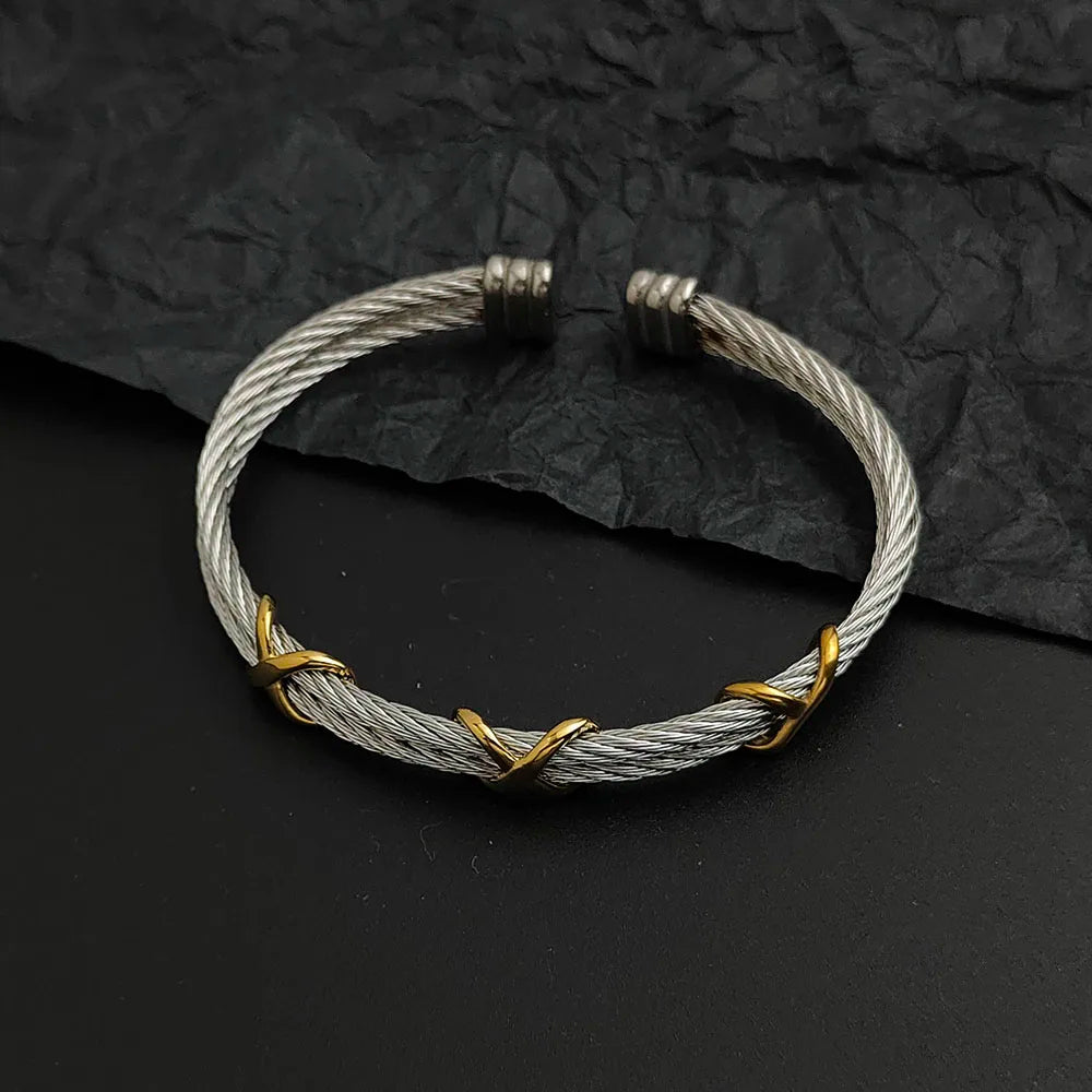 Ropes on a Longship Titanium Steel Bracelet