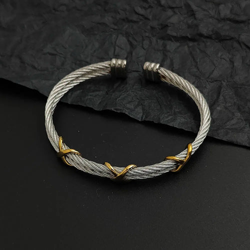 Ropes on a Longship Titanium Steel Bracelet