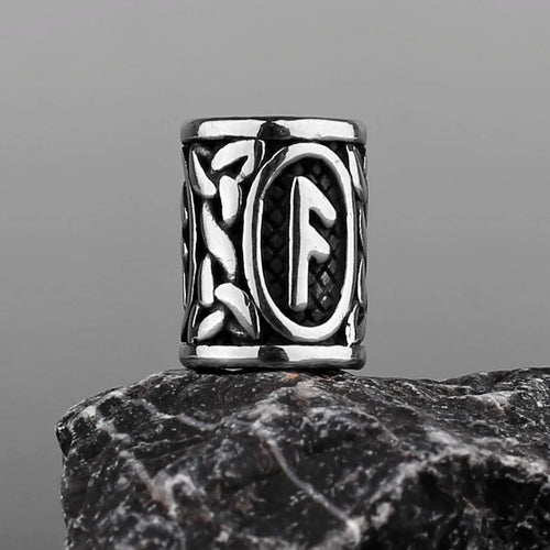 Stainless Steel Runes Beard Rings