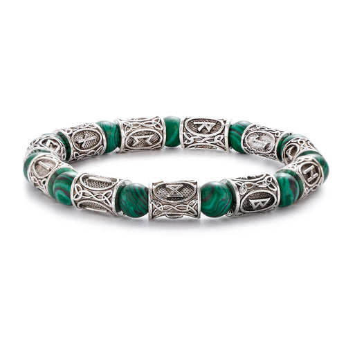 Runes in Lava Stone Bracelet