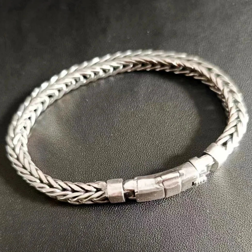 Sea Serpent Jormungandr Scales Silver Bracelet