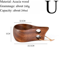 Traditional Norse Wood Carved Mug