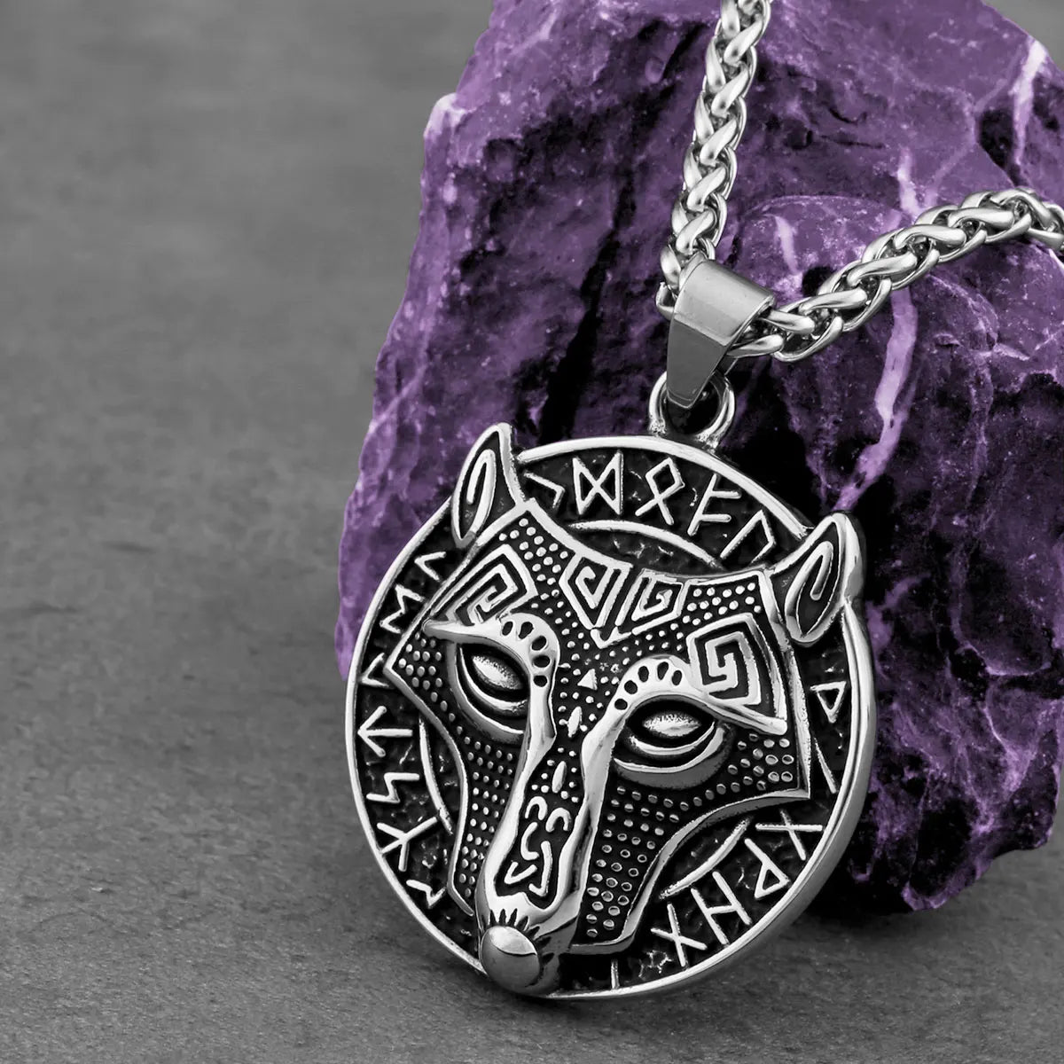 Fenrir Head Stainless Steel Necklace