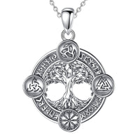 Yggdrasil, The Tree of Life With Runes Necklace in 925 Sterling Silver