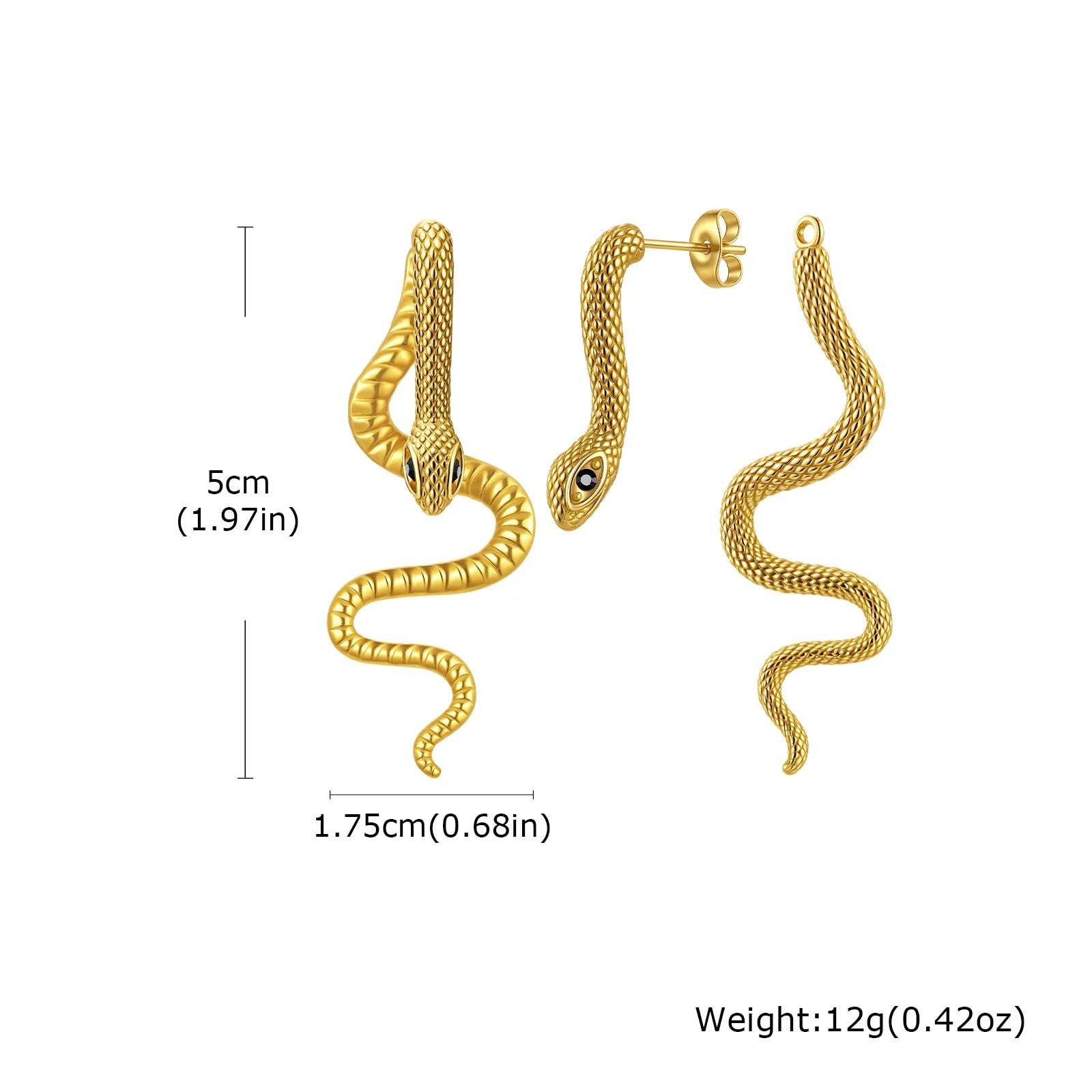 Jormungandr the Midgard Serpent Steel Earrings