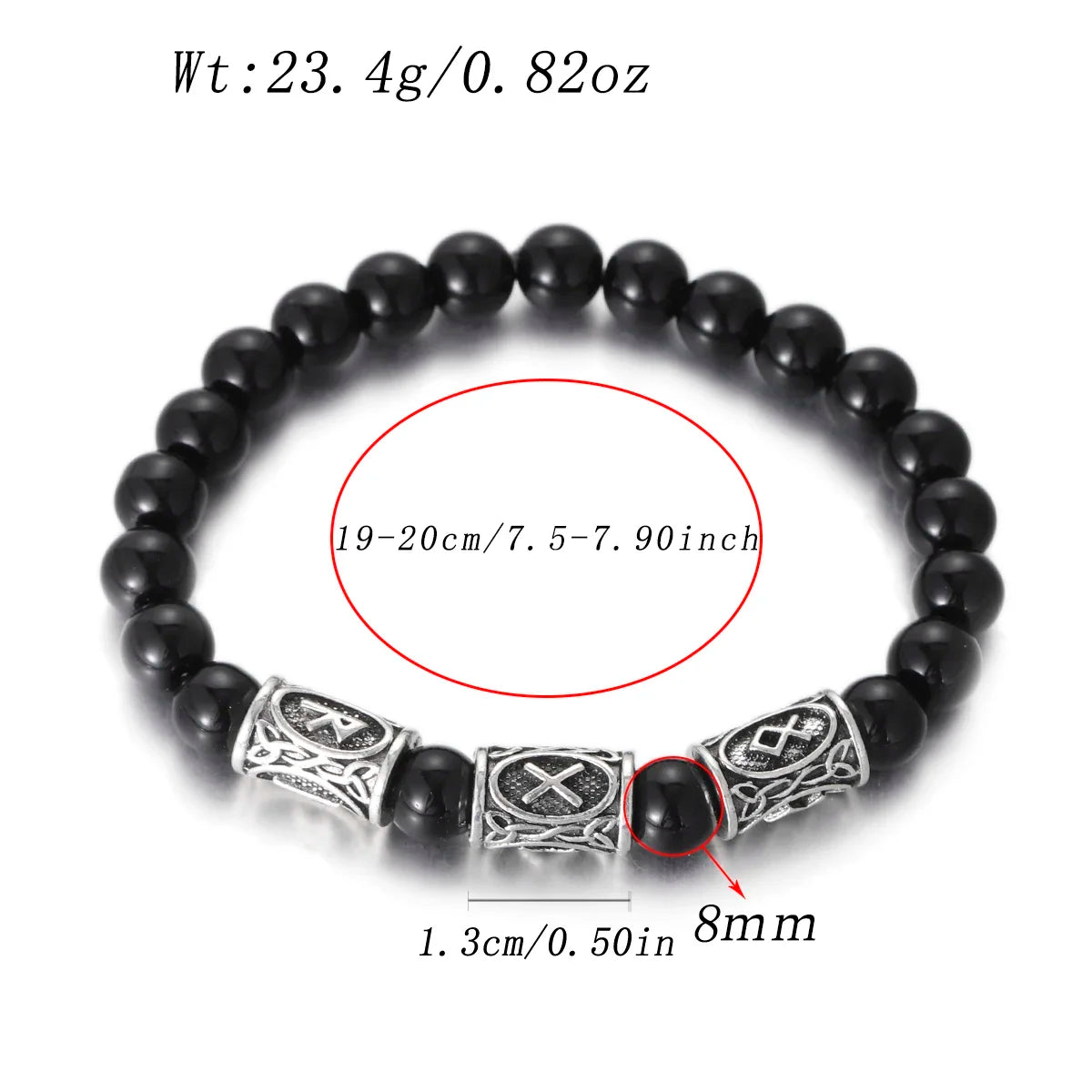 Runes in Lava Stone Bracelet