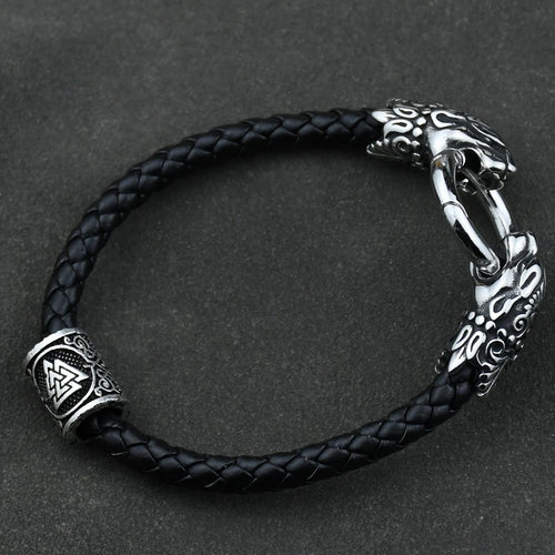 Freya Cat with Runes Steel Bracelet