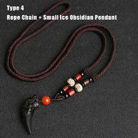 Fenrir Fang - carved Obsidian Necklace