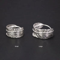 Hugin and Munin Feather 925 Sterling Silver Ring