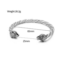 Allfather Odin Wolves Steel Bracelet