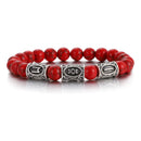 Runes in Lava Stone Bracelet