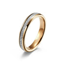 Golden Thor Thunderbolt Tungsten Carbide Ring with Meteorite Inlay
