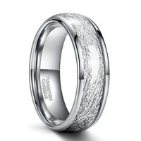 Thor Thunderbolt Tungsten Carbide Ring with Meteorite Inlay