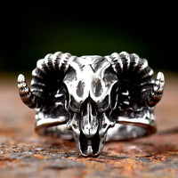 Thor Chariot Goats Tanngrisnir and Tanngnojostr Stainless Steel Ring
