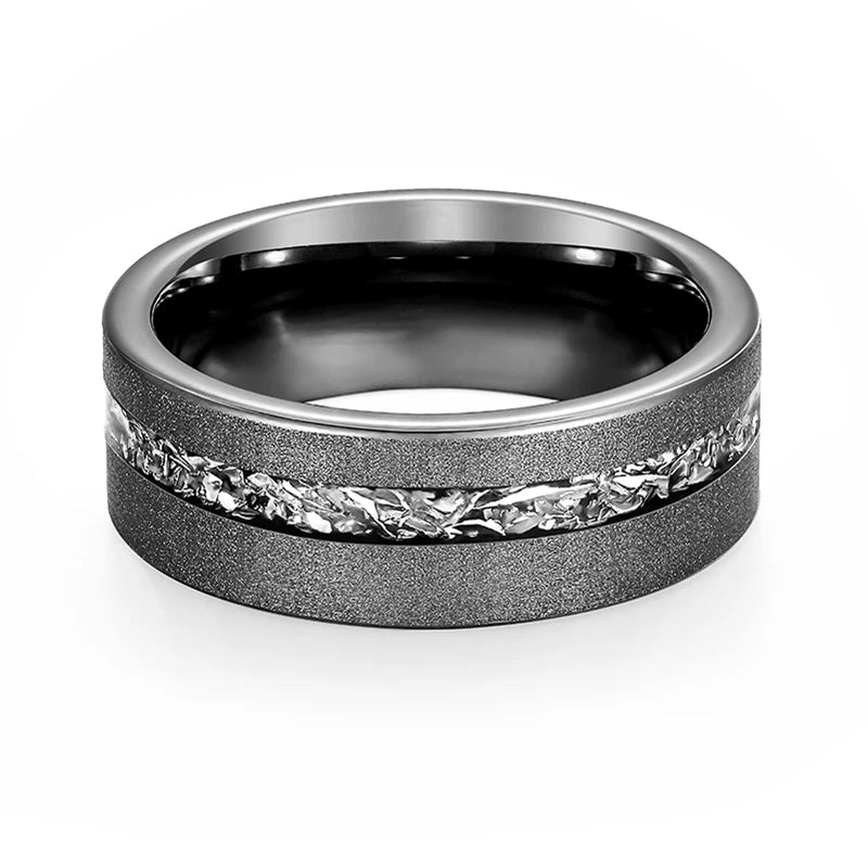 Thor Hammer and Lightning 8mm Tungsten Carbide Ring