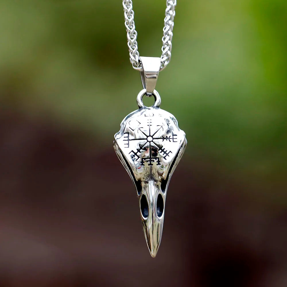 Odin's Raven Skull Stainless Steel Necklace
