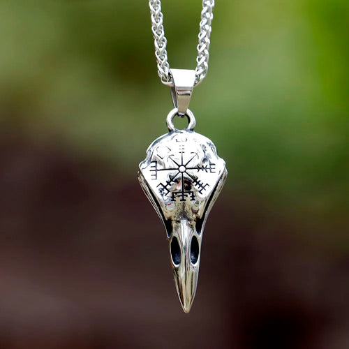 Odin's Raven Skull Stainless Steel Necklace