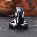 Stars in the North Sky Tungsten Carbide Ring With Blue Sandstone Inlay