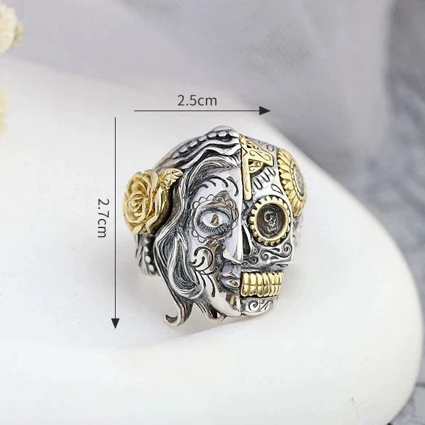 Hel's Face 925 Sterling Silver Ring